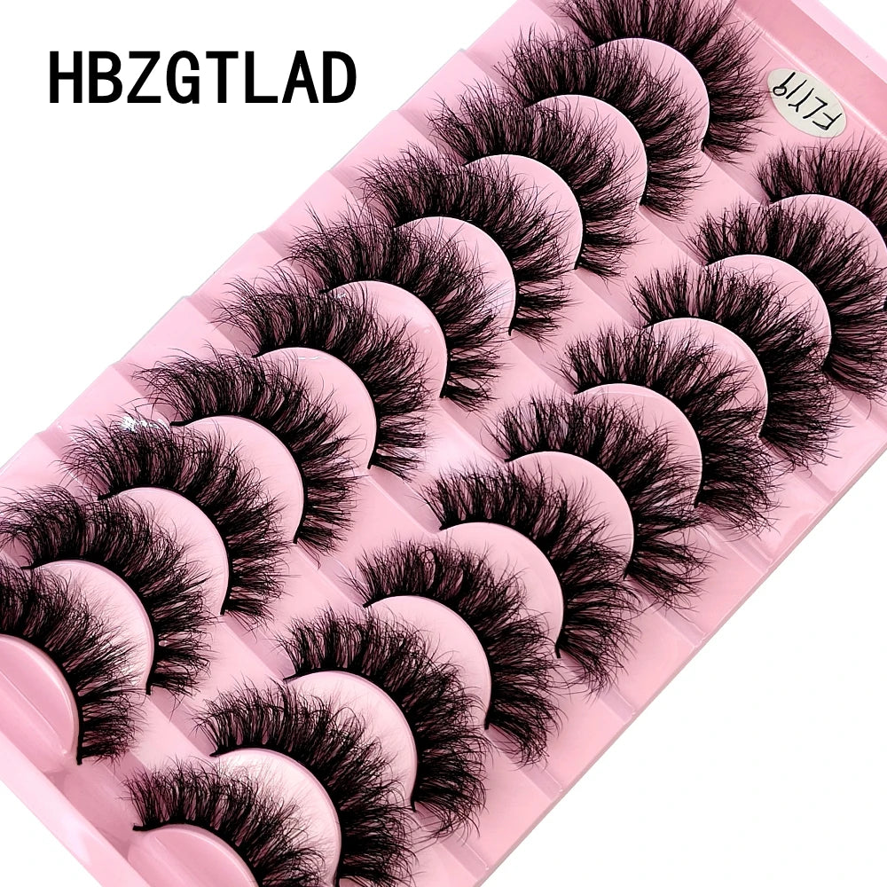 10 paires de faux cils effets naturels