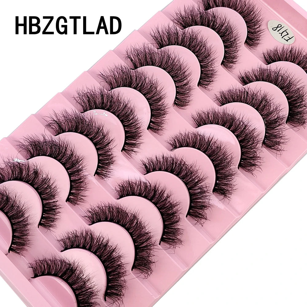 10 paires de faux cils effets naturels