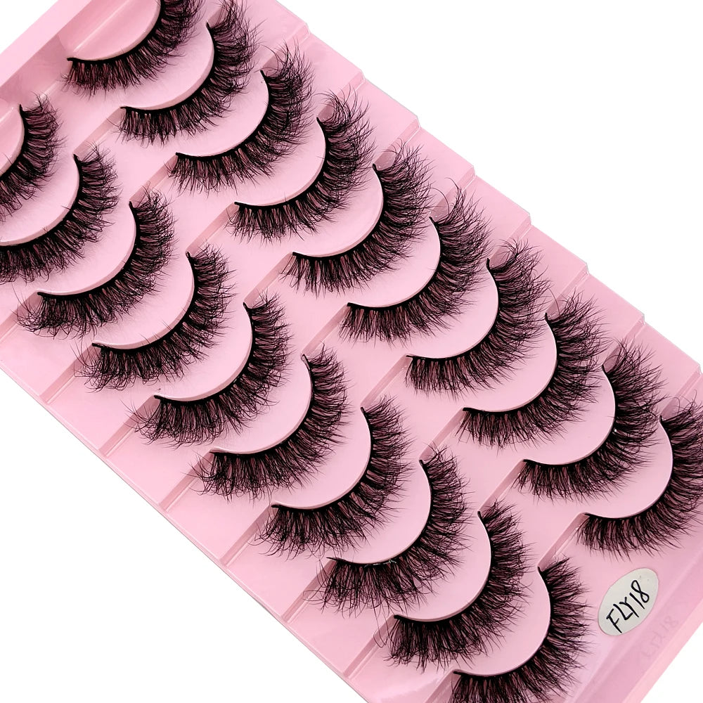 10 paires de faux cils effets naturels