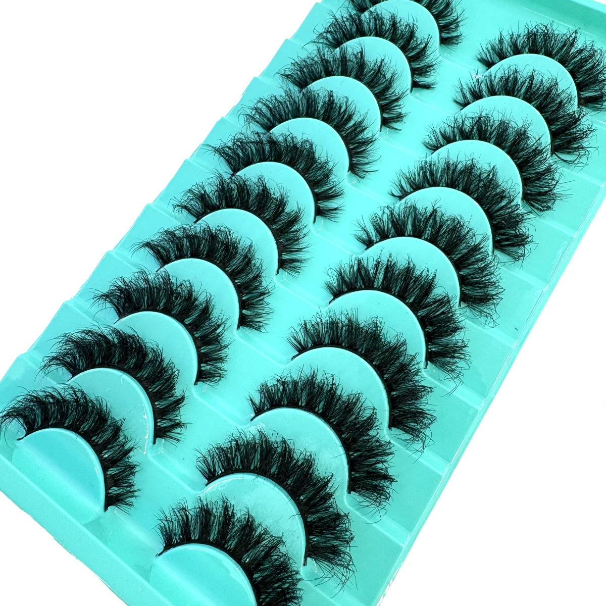 10 paires de faux cils effets naturels