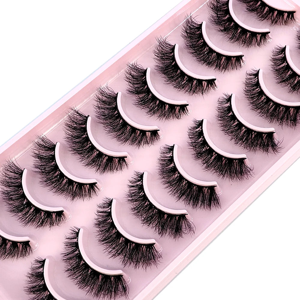 10 paires de faux cils effets naturels