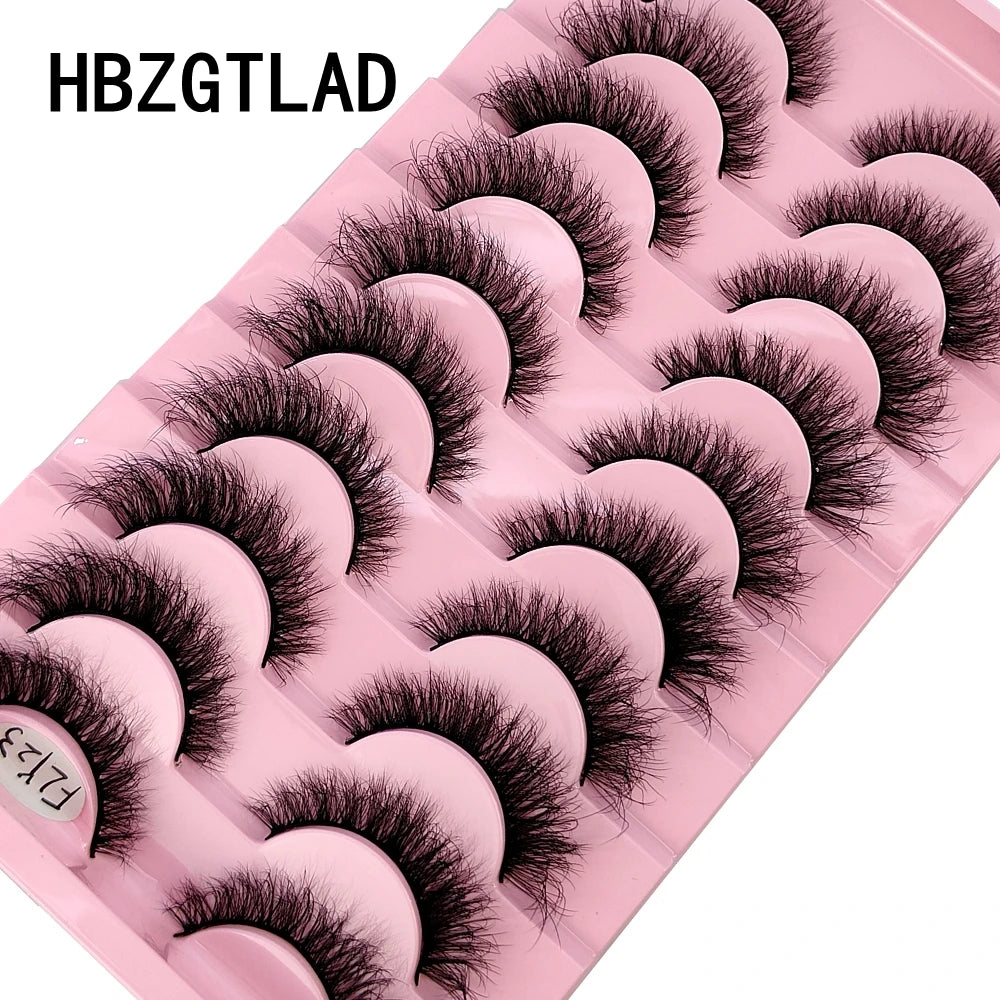10 paires de faux cils effets naturels
