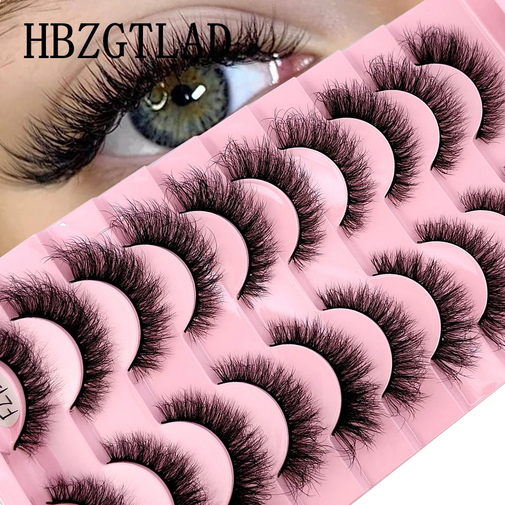 10 paires de faux cils effets naturels