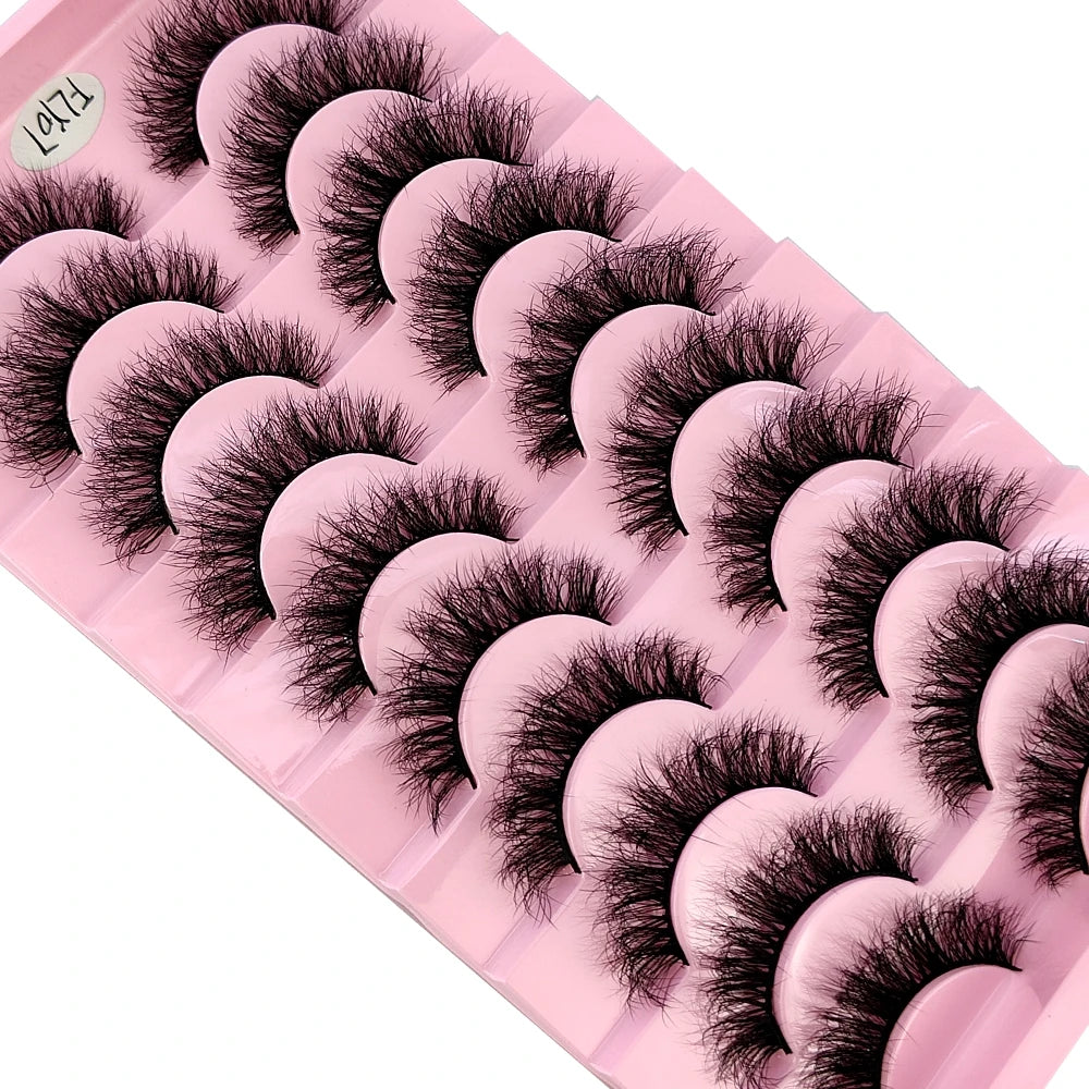 10 paires de faux cils effets naturels