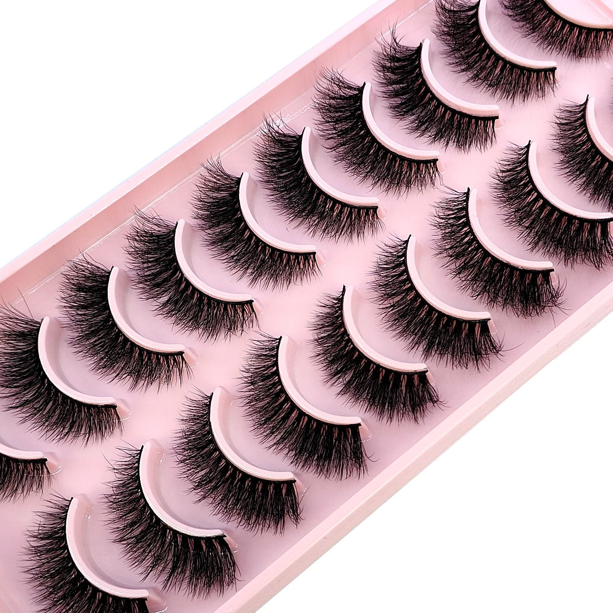 10 paires de faux cils effets naturels