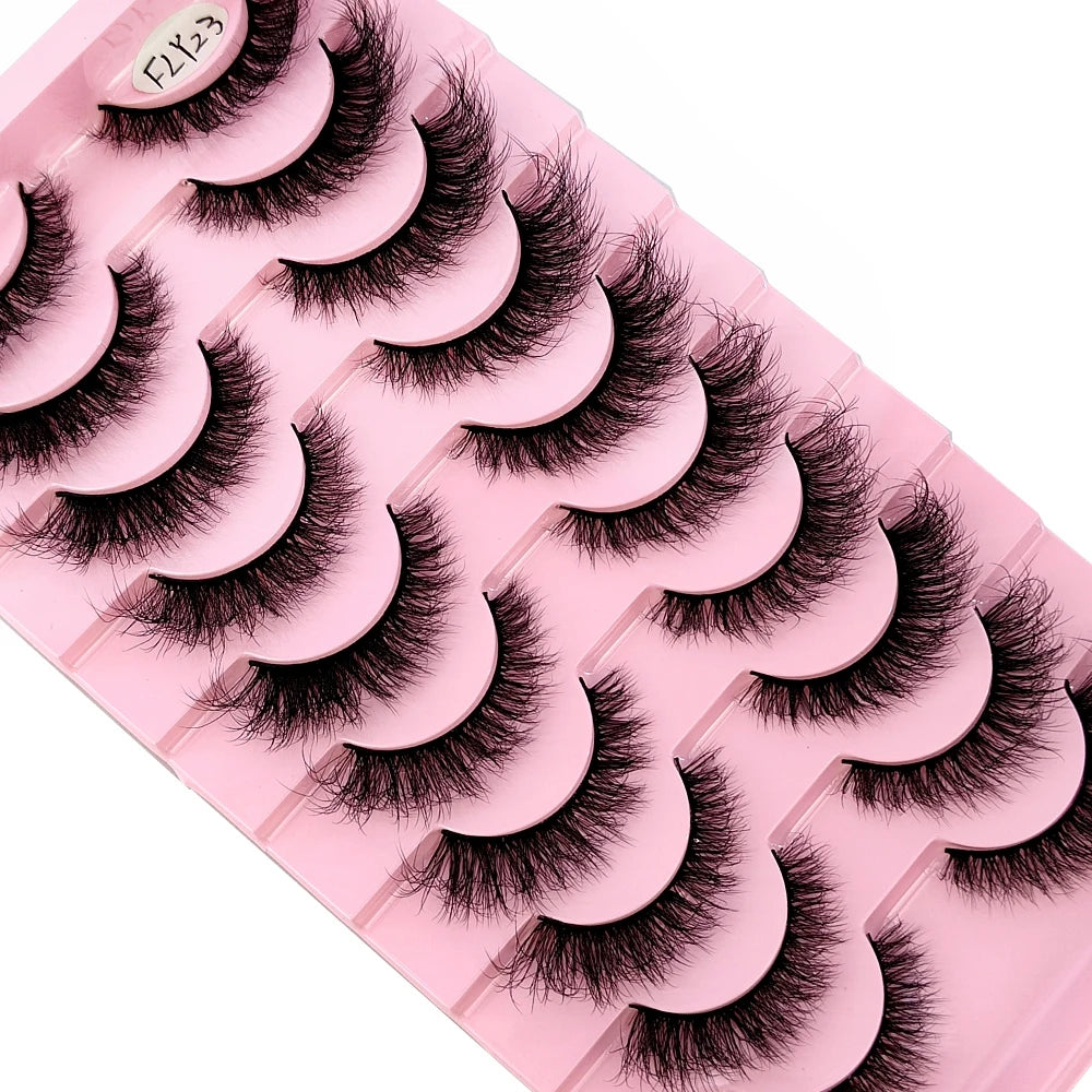 10 paires de faux cils effets naturels