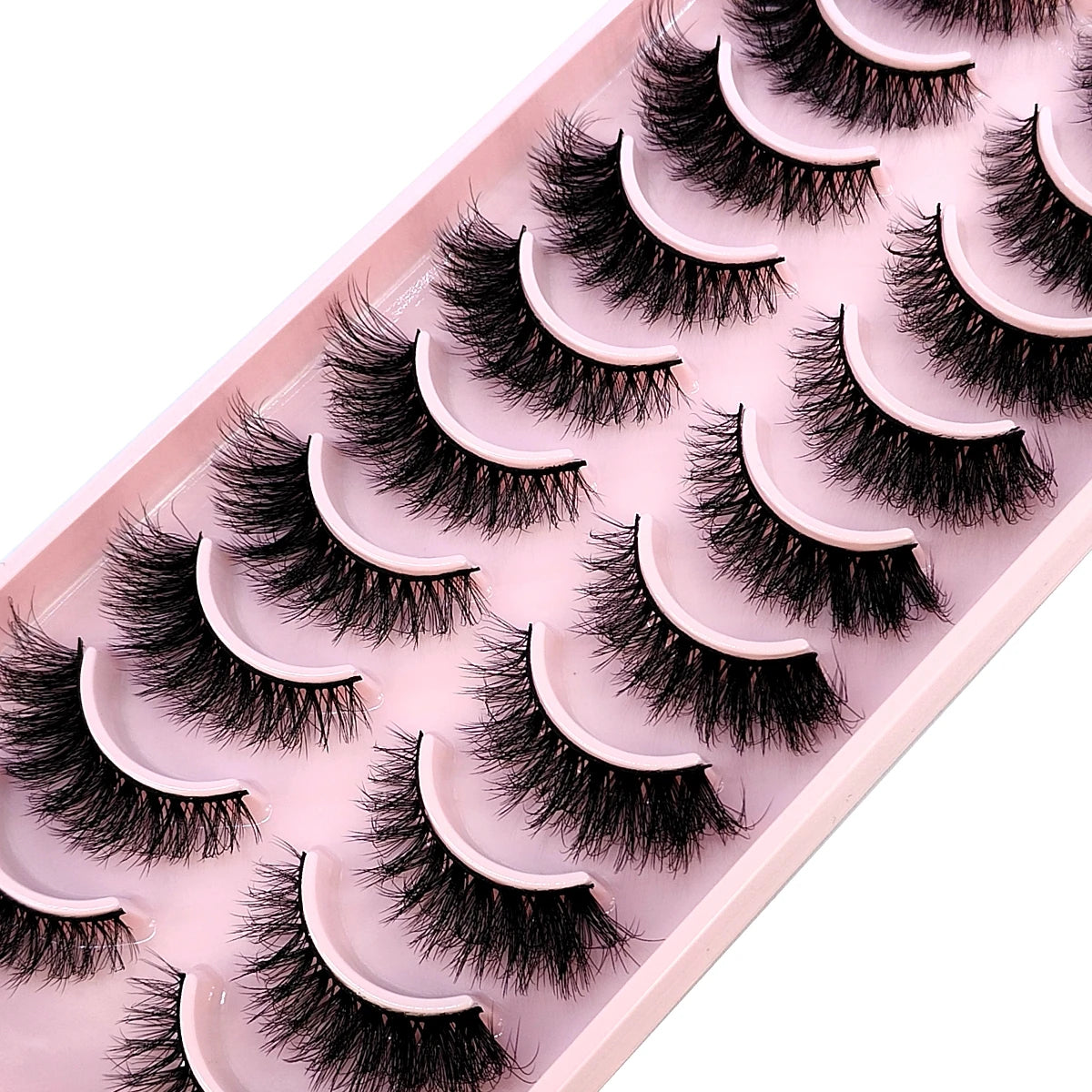 10 paires de faux cils effets naturels