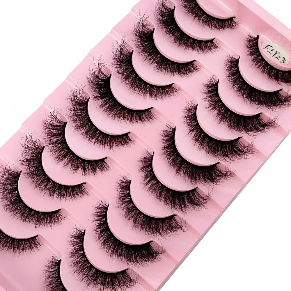 10 paires de faux cils effets naturels