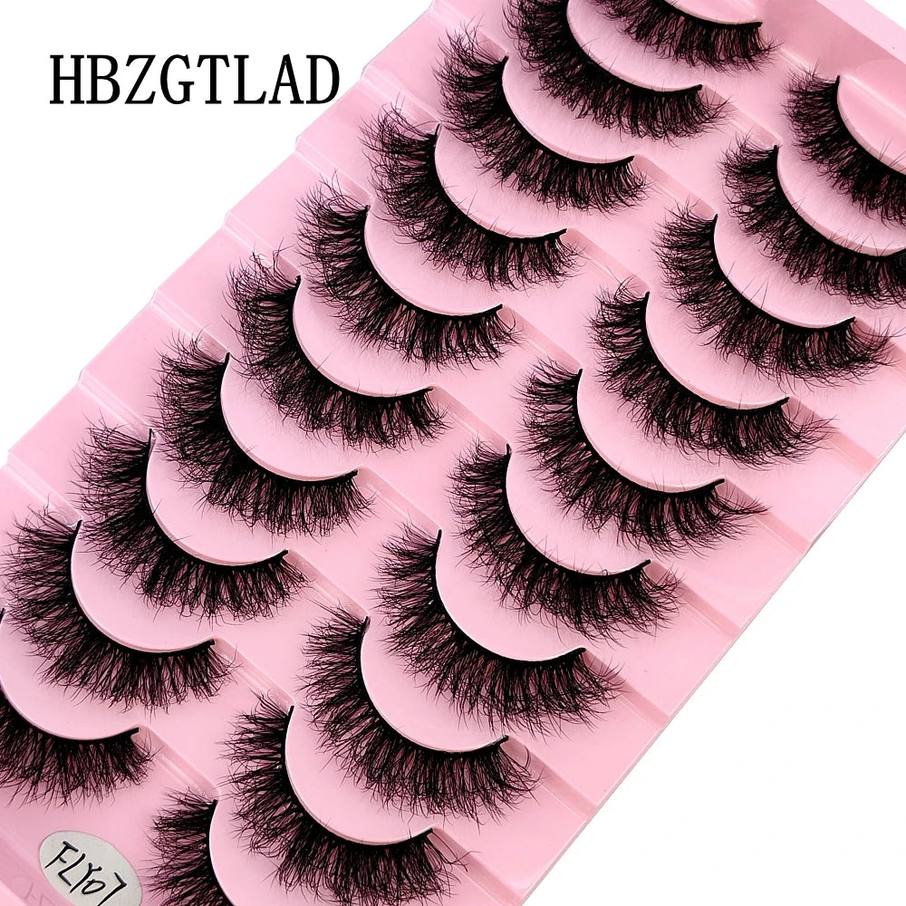10 paires de faux cils effets naturels