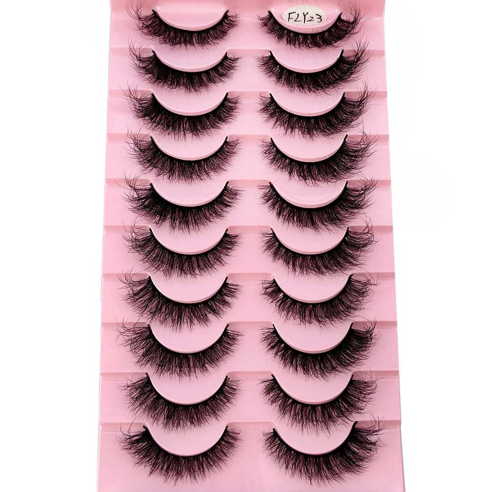 10 paires de faux cils effets naturels