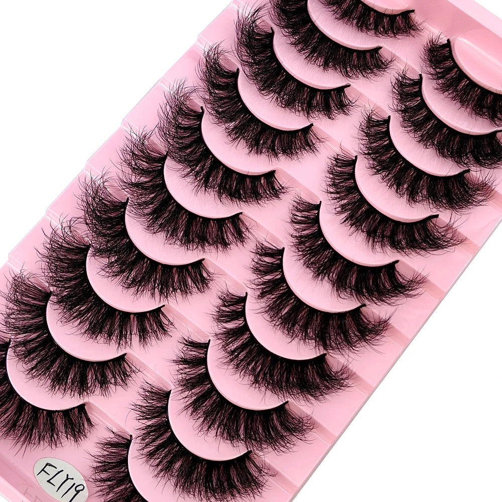 10 paires de faux cils effets naturels