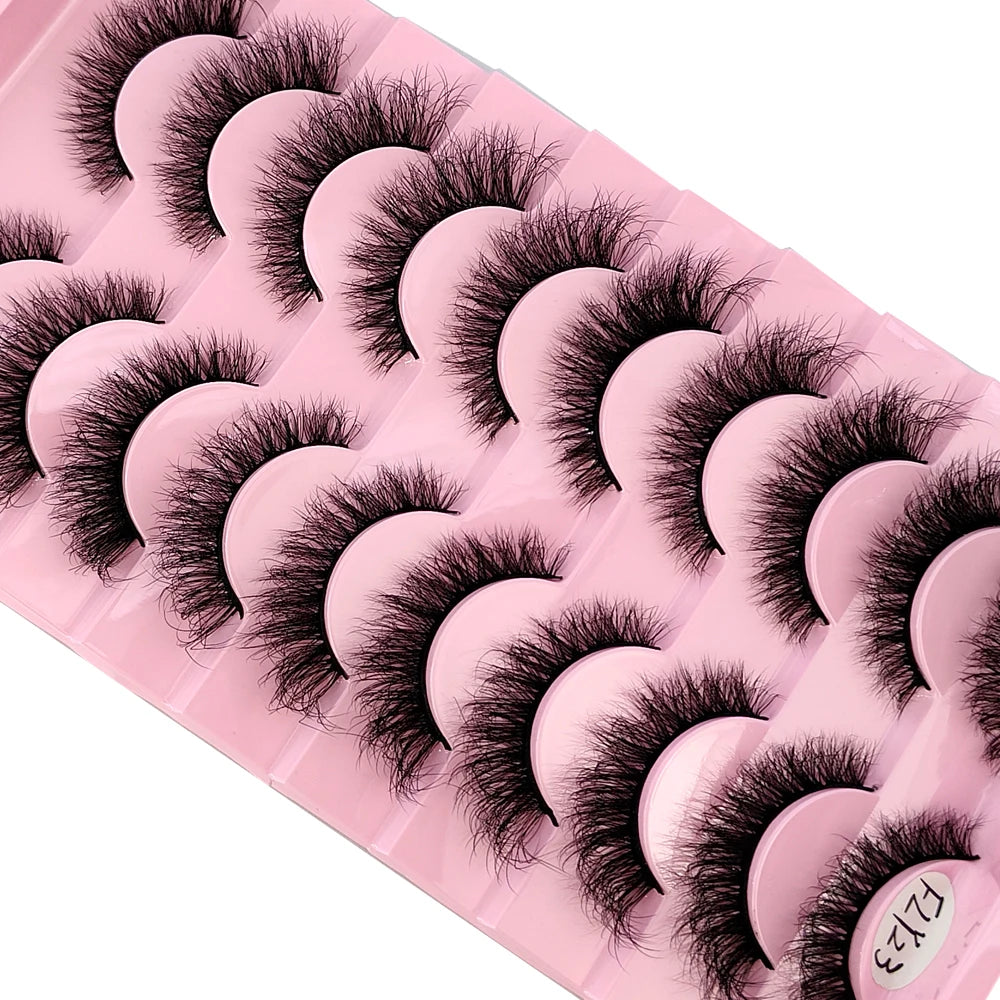 10 paires de faux cils effets naturels