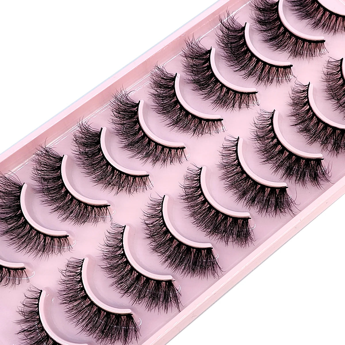 10 paires de faux cils effets naturels